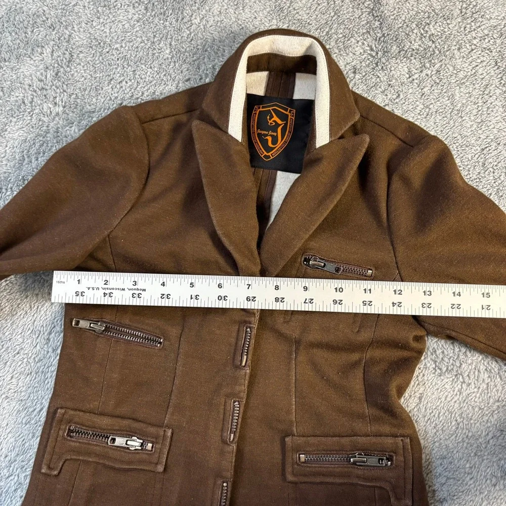 Jaeyoon Jeong Collection Brown Multi Zipper Blazer Jacket Streetwear Men Small